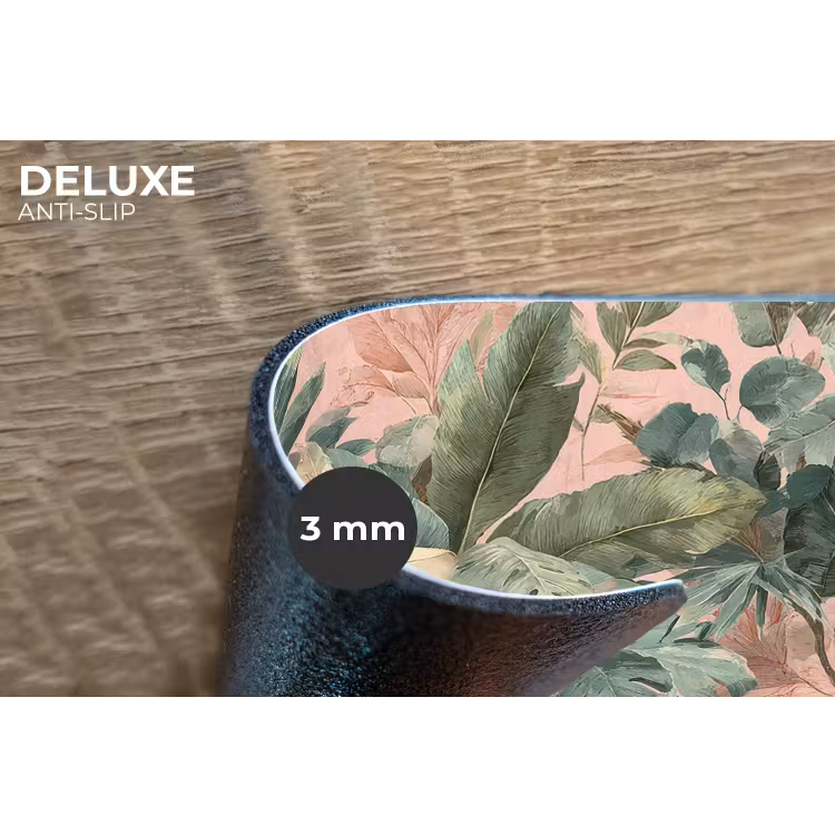 Compositie van bladeren - Groen - Roze Placemat vinyl groot -closeup