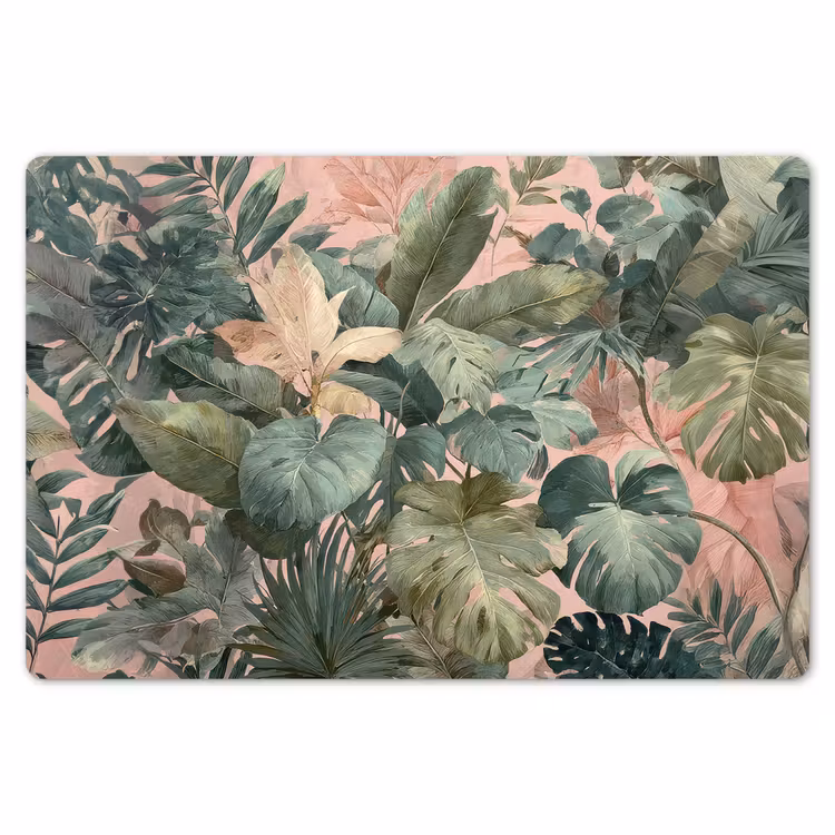 Compositie van bladeren - Groen - Roze Placemat vinyl groot -zzsfeer1_Kitchenyeah-website