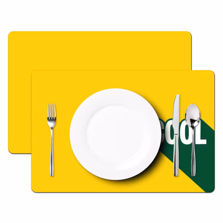 Cool - Geel - Groen Placemat vinyl groot -zzsfeer2_Kitchenyeah-website