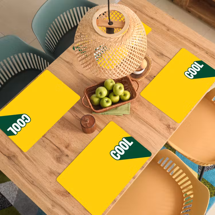 Cool - Geel - Groen Placemat vinyl groot -zzsfeer5_Kitchenyeah-website