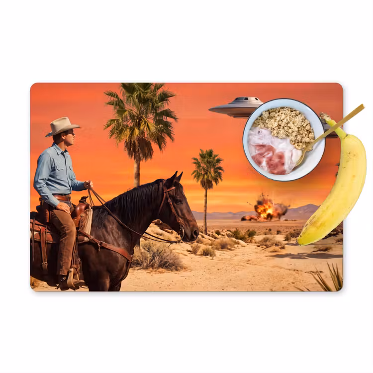 Placemat - 6 stuks - Cowboy - Paard - Woestijn - Cowboy - Paard - Woestijn Placemat vinyl groot