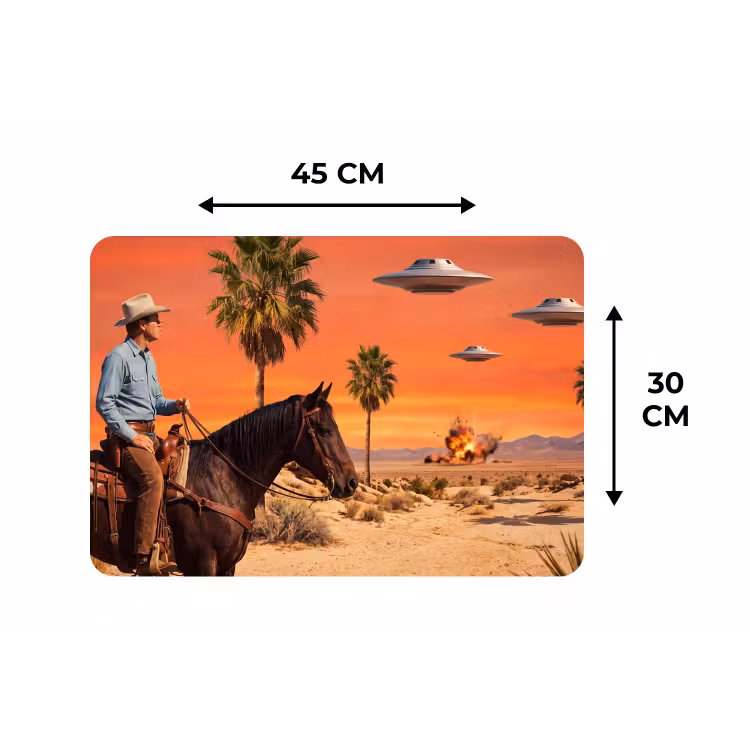 Placemat - 6 stuks - Cowboy - Paard - Woestijn - Cowboy - Paard - Woestijn Placemat vinyl groot