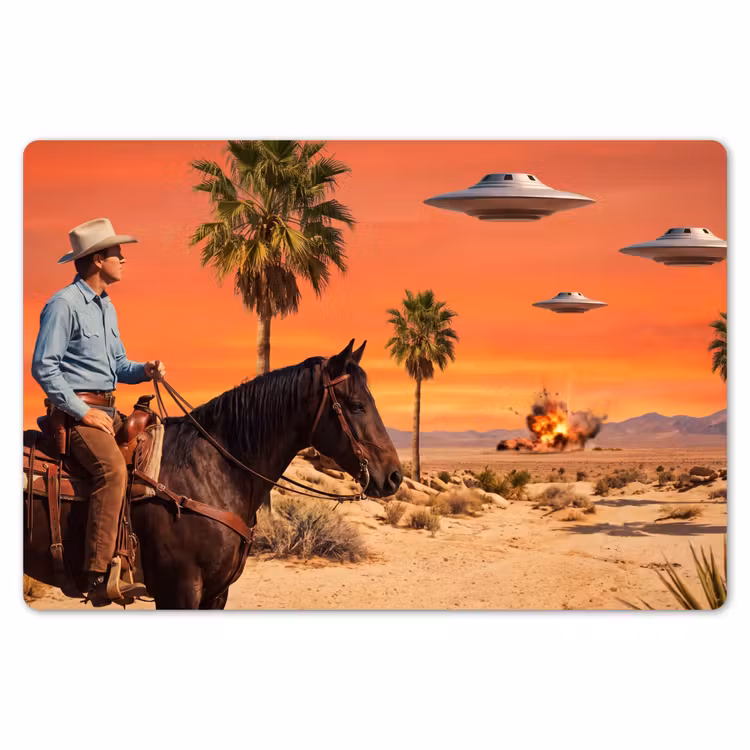 Placemat - 6 stuks - Cowboy - Paard - Woestijn - Cowboy - Paard - Woestijn Placemat vinyl groot