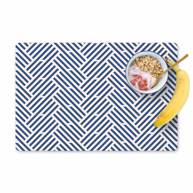 Crème - Blauw - Strepen - Patroon Placemat vinyl groot 368 -zzzproduct_Kitchenyeah-website