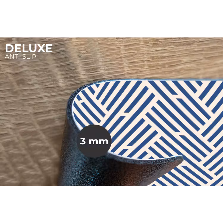 Crème - Blauw - Strepen - Patroon Placemat vinyl groot 368 -closeup