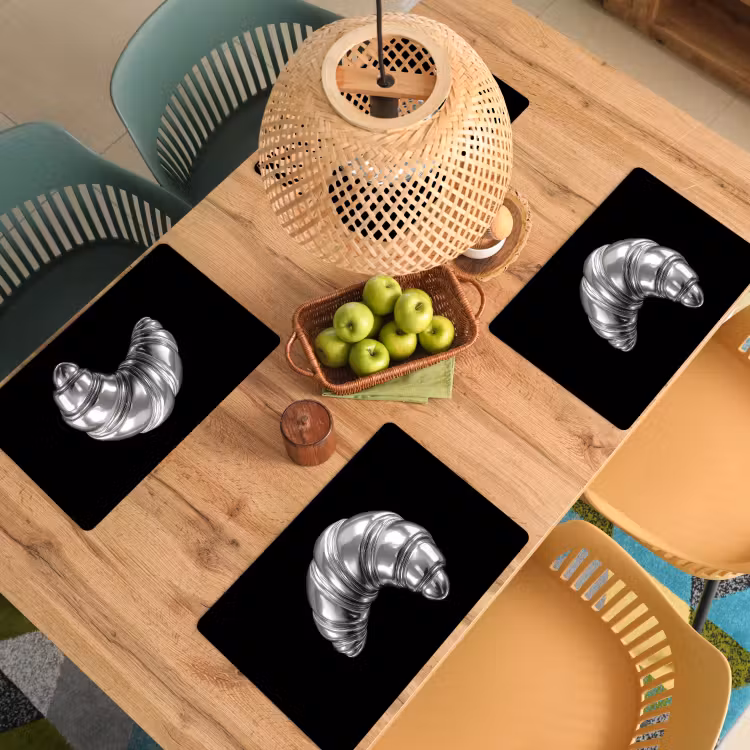 Croissant - Metaal - Zilver Placemat vinyl groot -zzsfeer5_Kitchenyeah-website