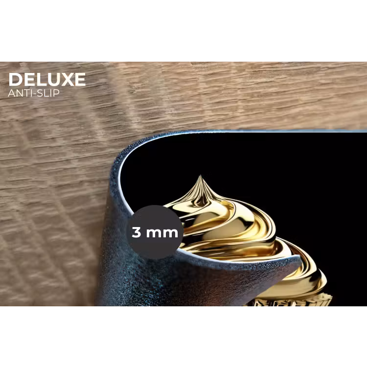 Cupcake - Eten - Goud - Zwart Placemat vinyl groot -closeup