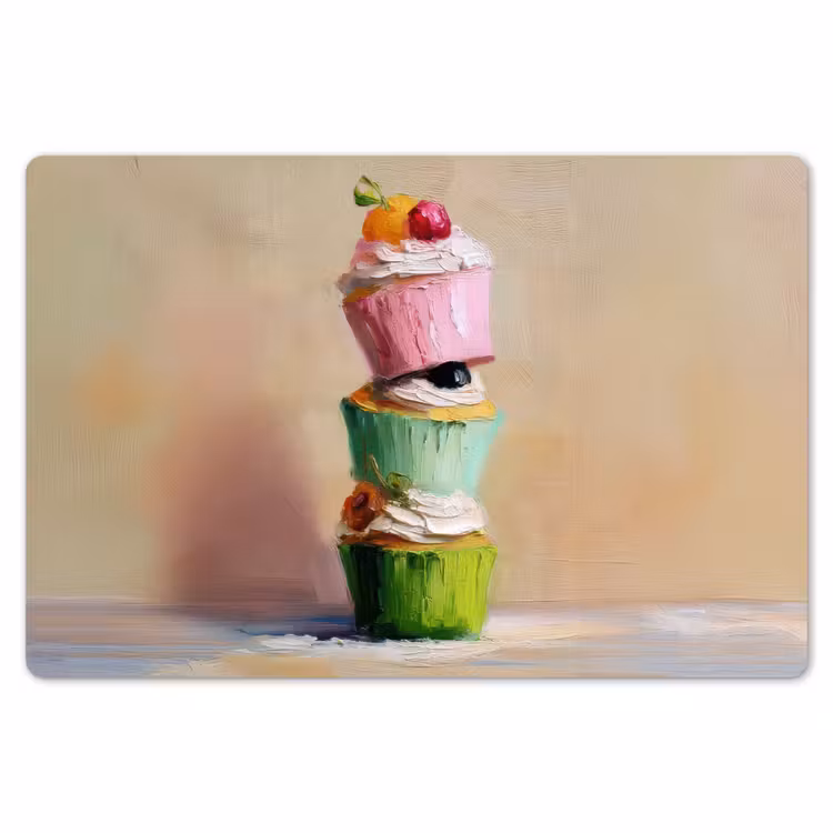 Cupcakes - Gestapeld - Kleurrijk - Fruit Placemat vinyl groot -zzsfeer1_Kitchenyeah-website