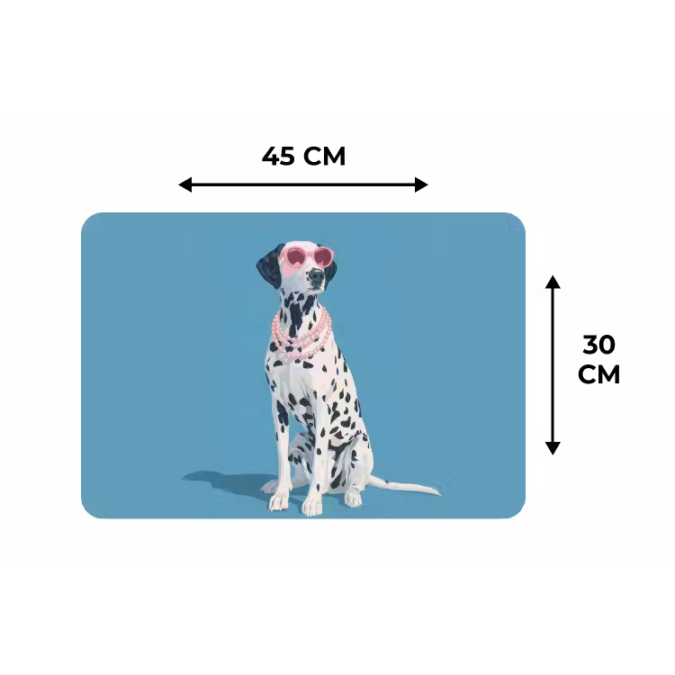 Dalmatiër - Zonnebril - Blauw Placemat vinyl groot -specs