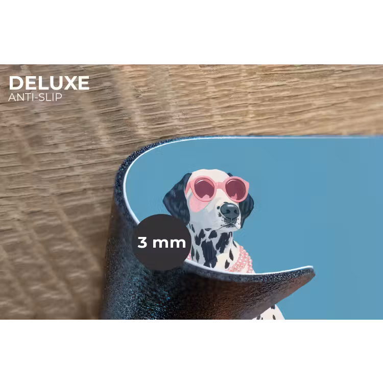 Dalmatiër - Zonnebril - Blauw Placemat vinyl groot -closeup