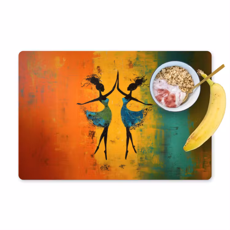 Dansen - Vrouwen - Verfstructuur Placemat vinyl groot -zzzproduct_Kitchenyeah-website