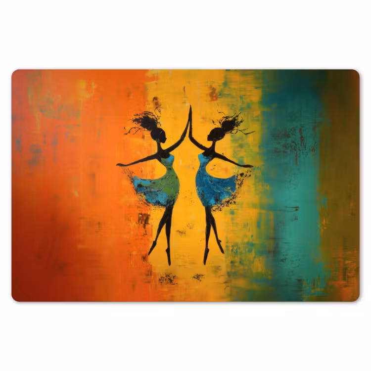 Dansen - Vrouwen - Verfstructuur Placemat vinyl groot -zzsfeer1_Kitchenyeah-website