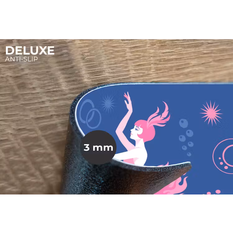 Danseres - Vlammenrok - Abstract - Roze - Blauw Placemat vinyl groot -closeup