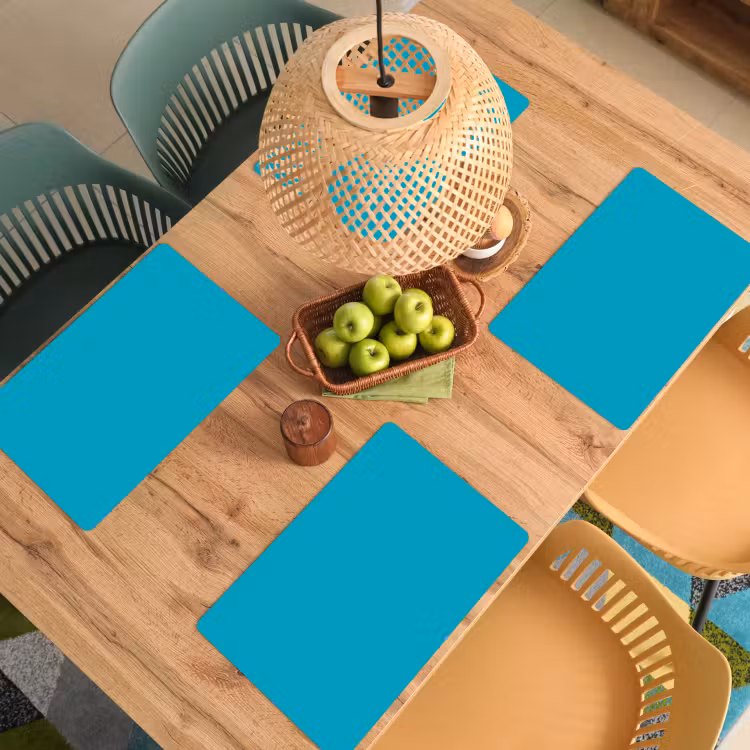 Deep - Turquoise - Turkoois Placemat vinyl groot 368 -zzsfeer5_Kitchenyeah-website