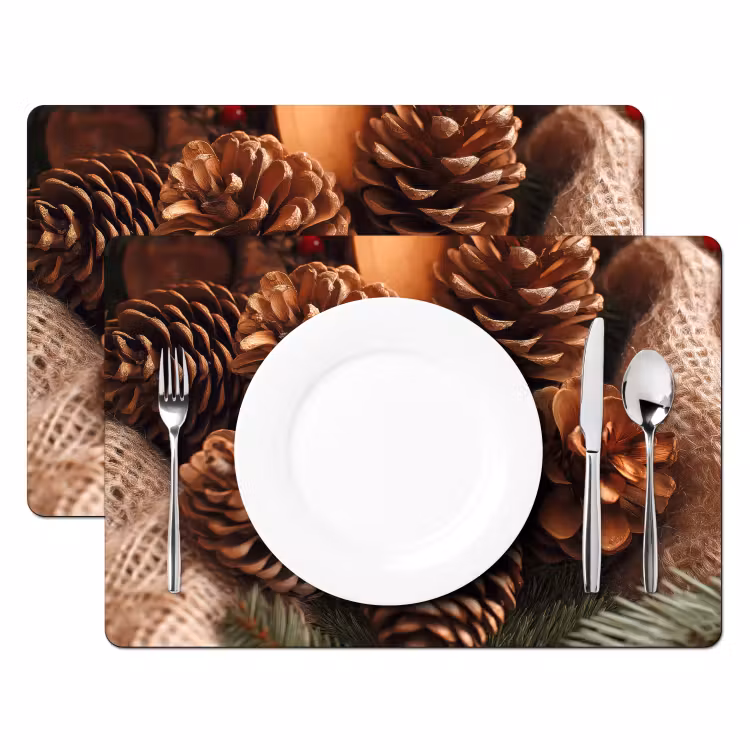 Dennenappels - Boom - Winter - Natuur - Bruin Placemat vinyl groot -zzsfeer2_Kitchenyeah-website
