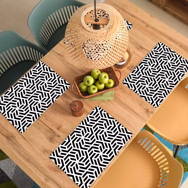 Design - Geometrie - Patroon - Zwart - Wit Placemat vinyl groot 368 -zzsfeer5_Kitchenyeah-website
