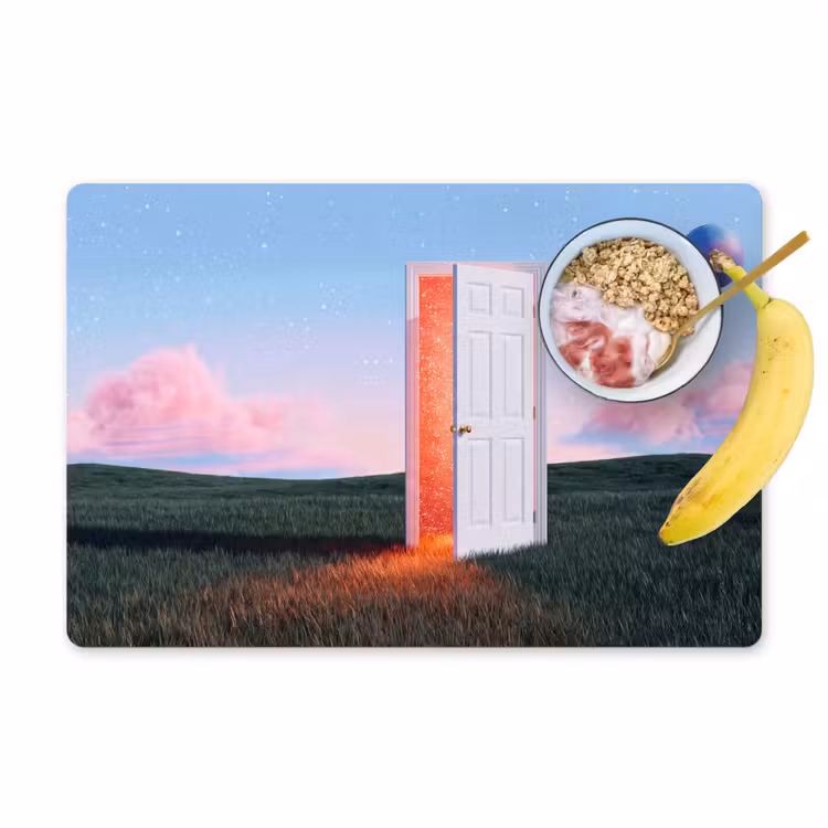Placemat - 6 stuks - Deur - Fantasie - Ruimte - Deur - Fantasie - Ruimte Placemat vinyl groot