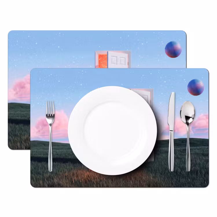 Placemat - 6 stuks - Deur - Fantasie - Ruimte - Deur - Fantasie - Ruimte Placemat vinyl groot