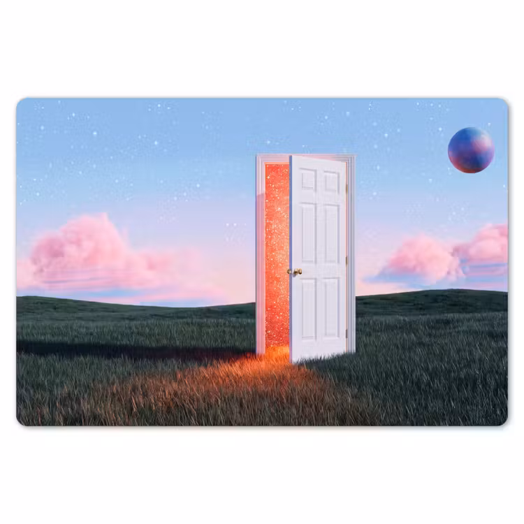 Placemat - 6 stuks - Deur - Fantasie - Ruimte - Deur - Fantasie - Ruimte Placemat vinyl groot