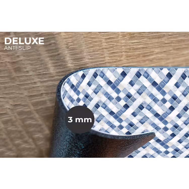 Diamant - Patroon - Blauw - Wit Placemat vinyl groot 368 -closeup