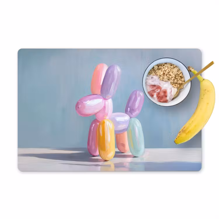 Dier - Ballon - Pasteltinten - Glanzend Placemat vinyl groot -zzzproduct_Kitchenyeah-website