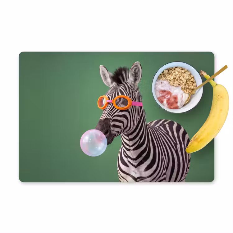Dier - Bril - Bel - Modern - Groen Placemat vinyl groot -zzzproduct_Kitchenyeah-website