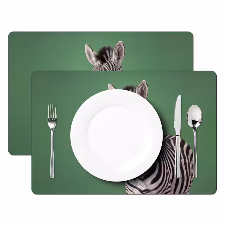 Dier - Bril - Bel - Modern - Groen Placemat vinyl groot -zzsfeer2_Kitchenyeah-website