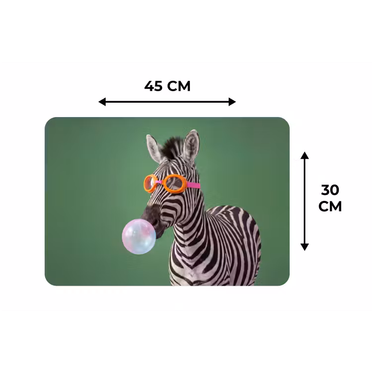 Dier - Bril - Bel - Modern - Groen Placemat vinyl groot -specs