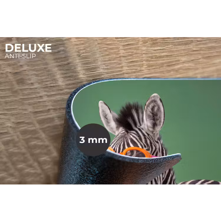 Dier - Bril - Bel - Modern - Groen Placemat vinyl groot -closeup