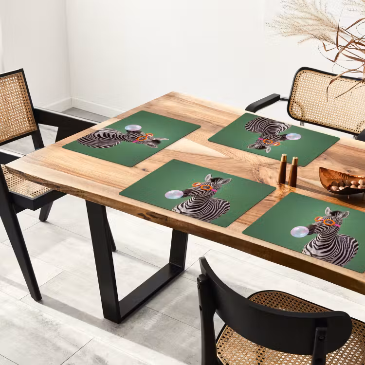 Dier - Bril - Bel - Modern - Groen Placemat vinyl groot -zzsfeer4_Kitchenyeah-website