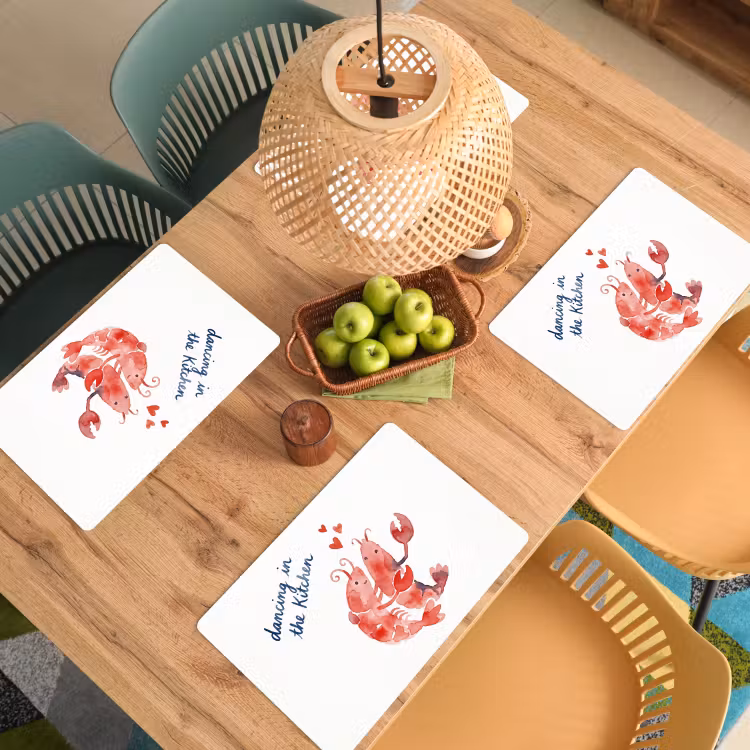 Dier - Dans - Liefde - Waterverf - Rood Placemat vinyl groot -zzsfeer5_Kitchenyeah-website