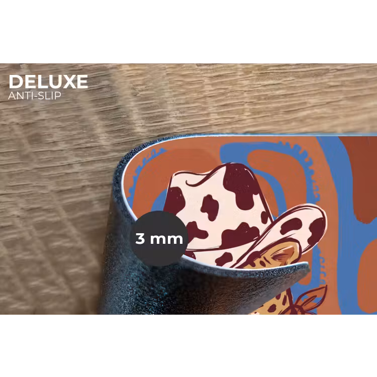 Dieren - Cowboyhoed - Modern - Illustratie - Bruin Placemat vinyl groot -closeup