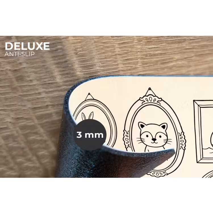 Dieren - Illustratie - Lijsten - Galerij - Speels Placemat vinyl groot -closeup