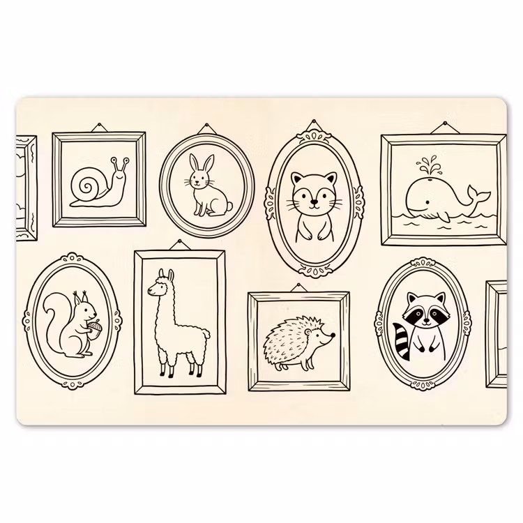 Dieren - Illustratie - Lijsten - Galerij - Speels Placemat vinyl groot -zzsfeer1_Kitchenyeah-website