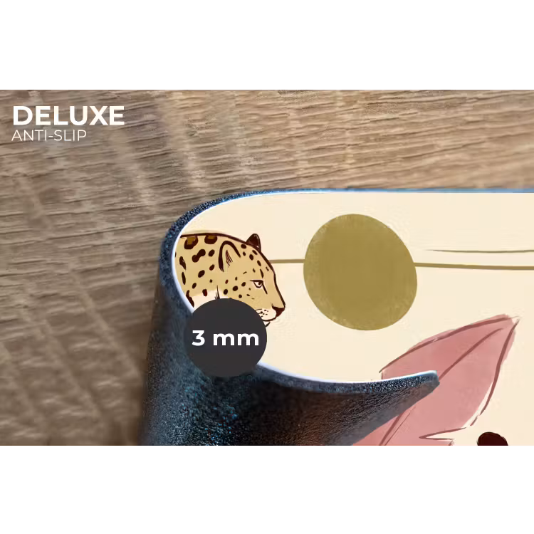 Dieren - Kat - Jungle - Illustratie - Beige Placemat vinyl groot -closeup