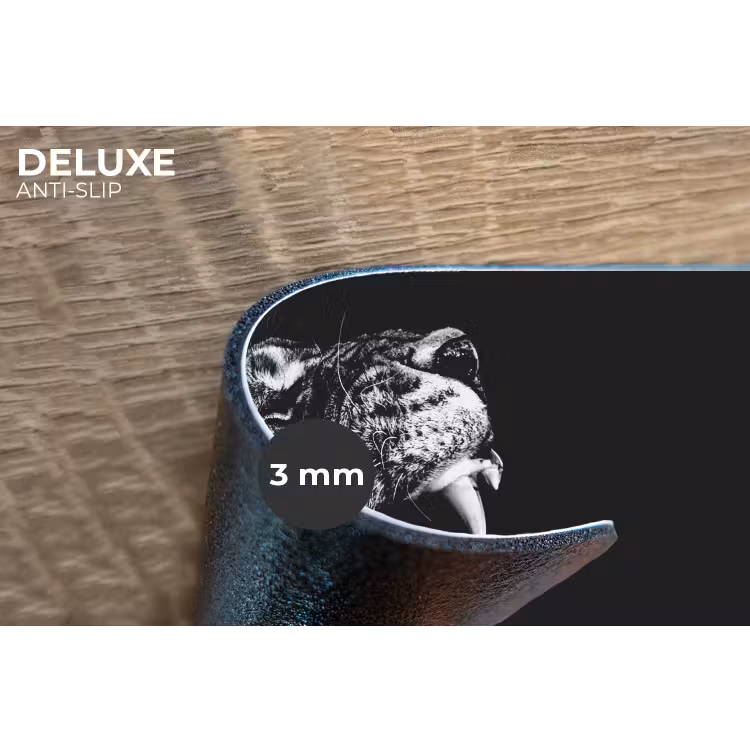 Dieren - Leeuw - Zwart - Wit - Portret Placemat vinyl groot -closeup