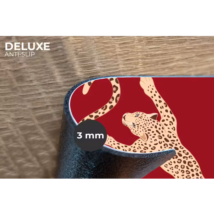 Dieren - Luipaard - Abstract - Rood - Modern Placemat vinyl groot -closeup