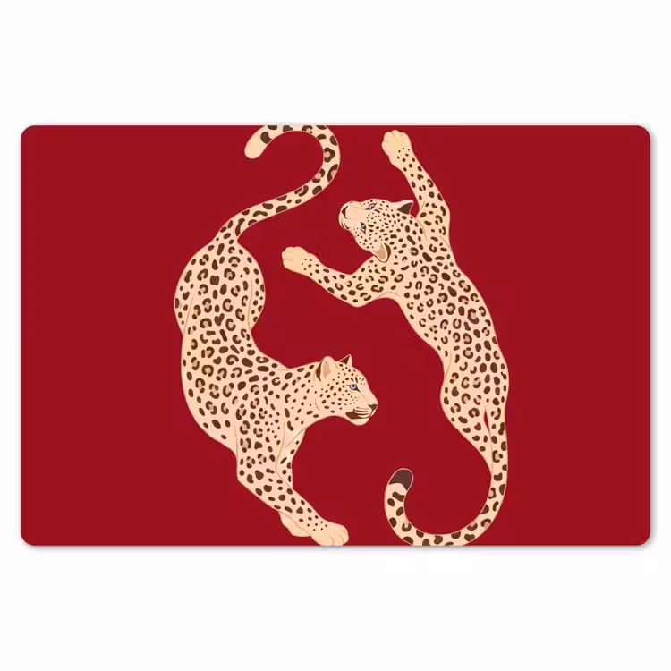 Dieren - Luipaard - Abstract - Rood - Modern Placemat vinyl groot -zzsfeer1_Kitchenyeah-website