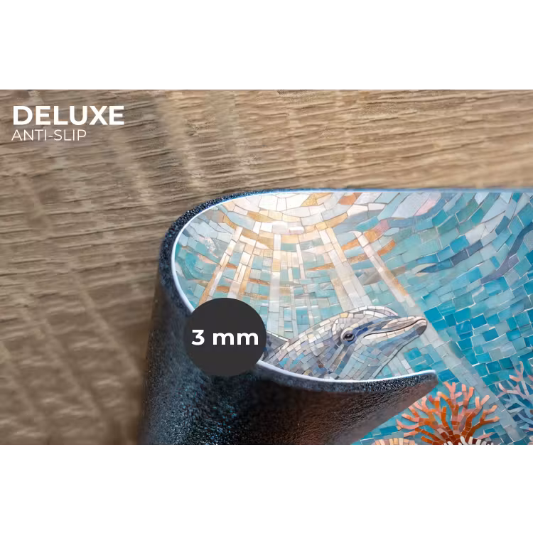 Dieren - Mozaïek - Oceaan - Koraal - Blauw Placemat vinyl groot -closeup
