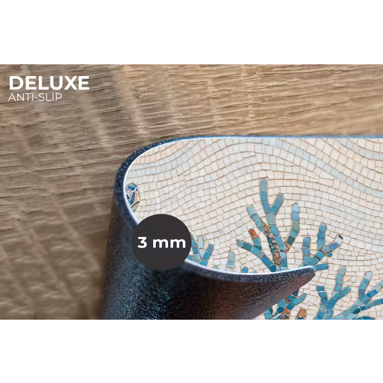 Dieren - Onderwater - Natuur - Mozaïek - Blauw Placemat vinyl groot -closeup