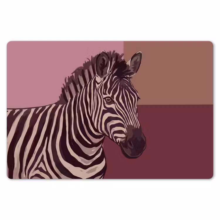Dieren - Zebrahoofd - Wildlife - Modern - Bruin Placemat vinyl groot -zzsfeer1_Kitchenyeah-website
