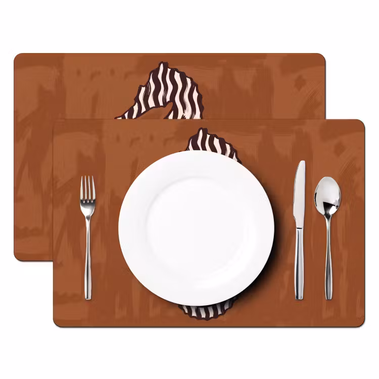 Dieren - Zeepaardje - Abstract - Bruin - Strepen Placemat vinyl groot -zzsfeer2_Kitchenyeah-website