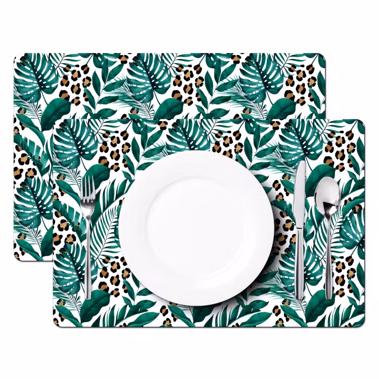 Dierenprint - Panter - Bladeren - Tropisch - Jungle Placemat vinyl groot -zzsfeer2_Kitchenyeah-website