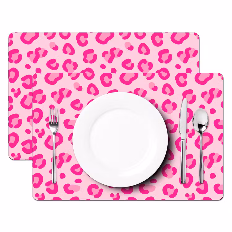 Dierenprint - Patroon - Abstract - Modern - Roze Placemat vinyl groot -zzsfeer2_Kitchenyeah-website