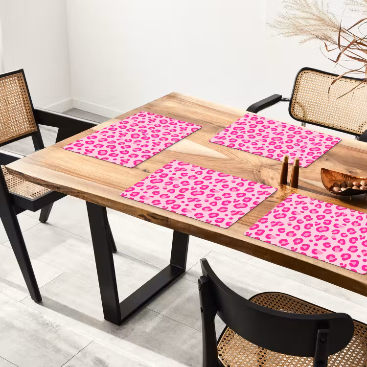 Dierenprint - Patroon - Abstract - Modern - Roze Placemat vinyl groot -zzsfeer4_Kitchenyeah-website