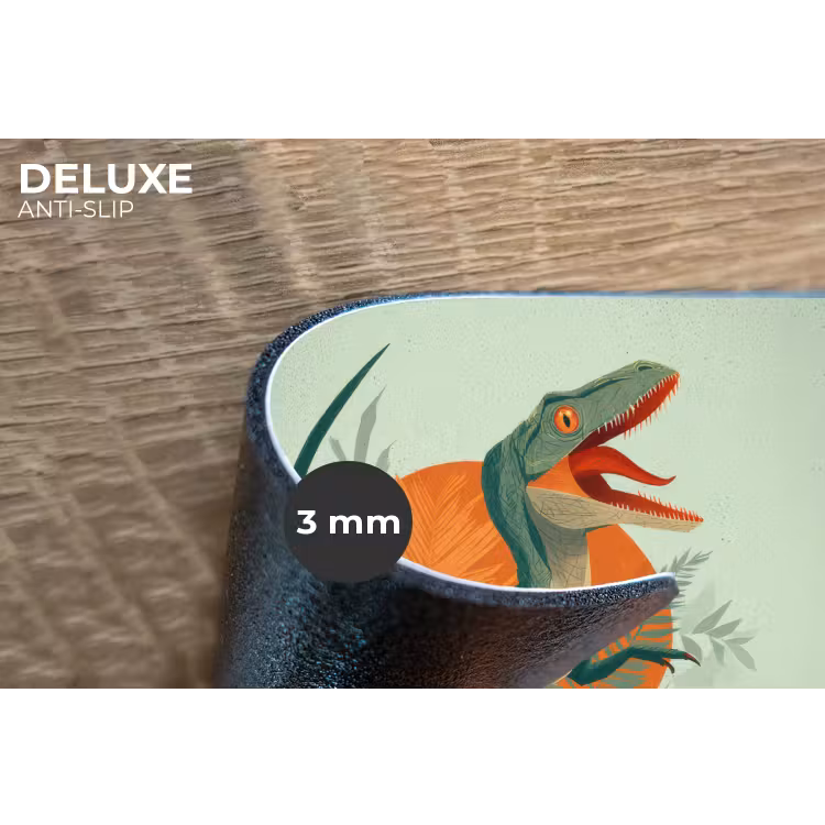 Dino - Bladeren - Grafisch - Groen Placemat vinyl groot -closeup
