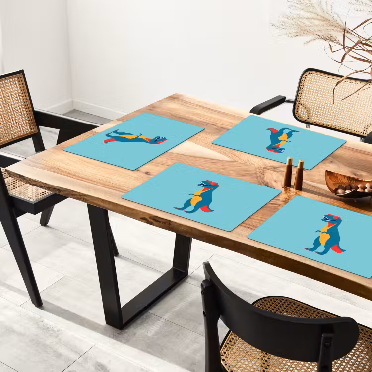 Dinosaurus - Blauw - Zonnebril Placemat vinyl groot -zzsfeer4_Kitchenyeah-website