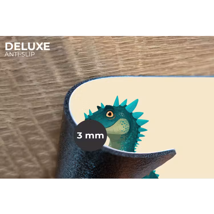Dinosaurus - Turquoise - Stekels Placemat vinyl groot -closeup