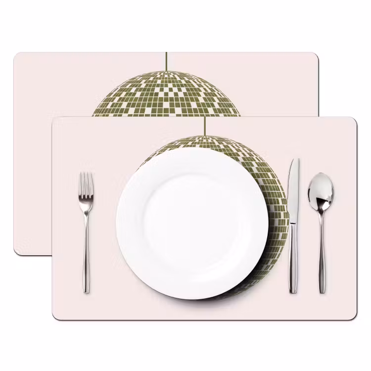 Disco - Bal - Groen - Abstract - Modern Placemat vinyl groot -zzsfeer2_Kitchenyeah-website
