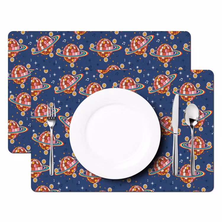 Disco - Blauw - Patroon Placemat vinyl groot 368 -zzsfeer2_Kitchenyeah-website